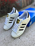 Білі шкіряні чоловічі кросівки Adidas Superstar, фото 9