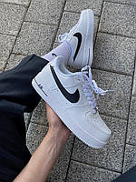 Зимові шкіряні білі чоловічі кросівки Nike Air Force 1 Low Classic