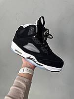 Чорні замшеві чоловічі кросівки Nike Air Jordan 5\ Найк аїр Джордан 5 Гортекс