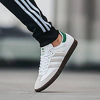 Білі шкіряні чоловічі кросівки Adidas Samba x KITH Демісезонні кросівки Адідас Самба