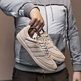 Бежеві шкіряні чоловічі кросівки Adidas Samba Демісезонні кросівки Адідас Самба, фото 8