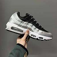 Сріблясті шкіряні чоловічі кросівки Nike Air Max 95 QS "Metallic" / Демісезонні Найк Аір Макс 95