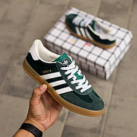 Зелені замшеві чоловічі кросівки Adidas Gazelle x Gucci Green Демісезонні кеди Адідас Газель