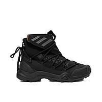 Зимові чорні чоловічі водонепроникні кросівки Adidas Terrex Gore-Tex / Зима Адидас Терекс Свіфт Гортекс на хутрі