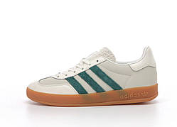 Сірі шкіряні чоловічі кросівки Adidas Gazelle Indoor Демісезонні кеди Адідас Газель