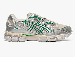 Білі текстильні жіночі кросівки Asics Gel-NYC Kale Cream Green демісезонні асікс гель
