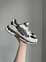 Бежеві замшеві жіночі кросівки Asics Gel-NYC Black/Beige демісезонні повсякденні асікс гель