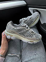 Сірі замшеві чоловічі кросівки Asics Gel-NYC Beige Grey демісезонні асікс гель