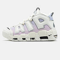 Білі шкіряні жіночі кросівки Nike Air More Uptempo "Thank You, Wilson" Демісезонні кросівки Найк Аптемпо