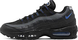 Чорні шкіряні чоловічі кросівки Nike Air Max 95 Essential на осінь / Демісезонні Найк Аір Макс 95