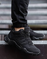 Зимові чорні чоловічі термо кросівки Adidas Terrex Swift R2 Mid Gore-Tex / Зима Адидас Терекс Свіфт Гортекс