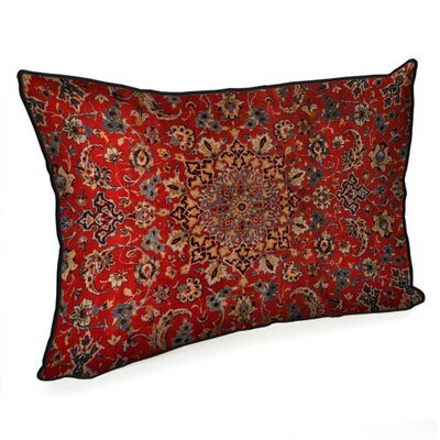 Подушка декоративна 45х32 см (мішковина) «Персидський червоний килим»
