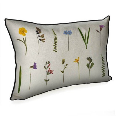 Подушка декоративна 45х32 см (мішковина) «Польові квіти»