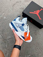 Білі жіночі шкіряні кросівки Nike Air Jordan 4 Retro Golf Military Демісезон Найк аїр Джордан 4