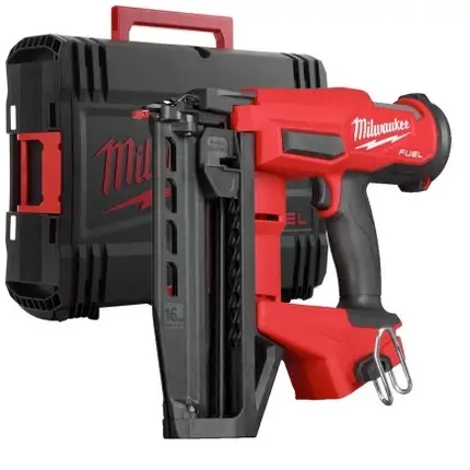 Пістолет цвяхозабивний акумуляторний безщітковий MILWAUKEE M18 FN16GS-0X (25-64 мм) (каркас, HDкейс), фото 1