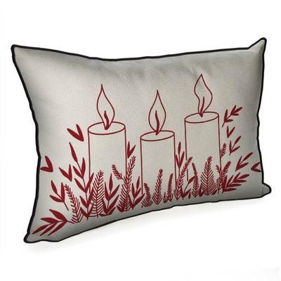 Подушка декоративна (мішковина) 45х32 см «Свічки»
