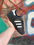 Чорні шкіряні чоловічі кросівки Adidas Superstar, фото 7