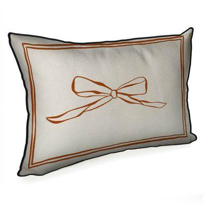Подушка декоративна 45х32 см (мішковина) «Бантик»