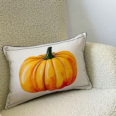 Подушка декоративна 45х32 см (мішковина) «Великий гарбуз»