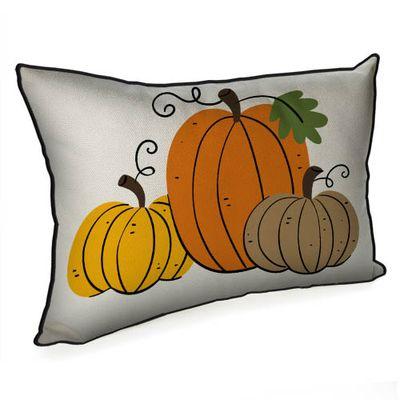 Подушка декоративна 45х32 см (мішковина) «Три гарбуза»