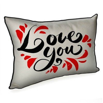 Подушка декоративна 45х32 см (мішковина) «Love you»