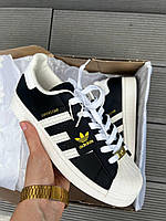 Чорно-білі шкіряні чоловічі кросівки Adidas Superstar id4676