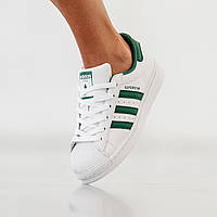 Білі шкіряні жіночі кросівки Adidas Superstar