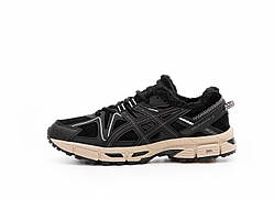 Зимові чорні шкіряні чоловічі термо кросівки Asics Gel-Kahana 8 Gore-Tex Водонепроникні Асікс Гель Кахана 8 Гортекс на хутрі