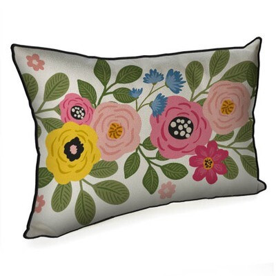 Подушка декоративна 45х32 см (мішковина) «Мальви»