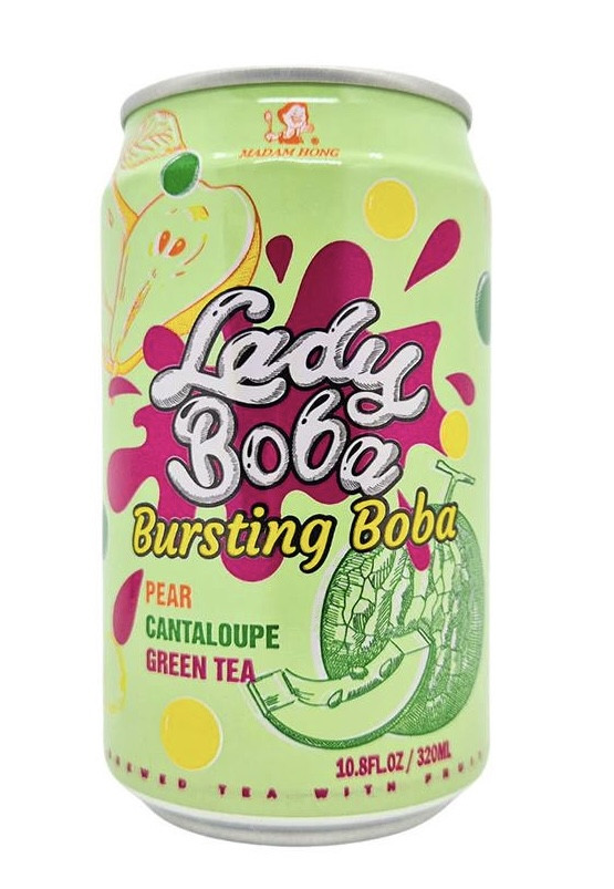 Напій Lady Boba диня, груша, зелений чай, 320 мл, Madam Hong