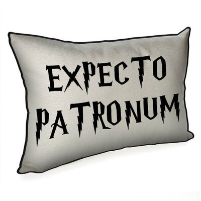 Подушка декоративна 45х32 см (мішковина) «Expecto Patronum біла»