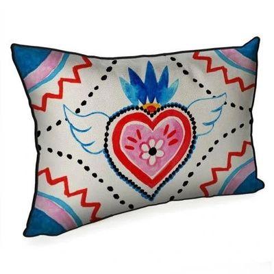 Подушка декоративна 45х32 см (мішковина) «Серце»