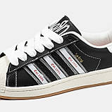 Чорні шкіряні чоловічі кросівки Adidas Superstar x Korn Демісезонні кросівки Адідас Суперстар, фото 10