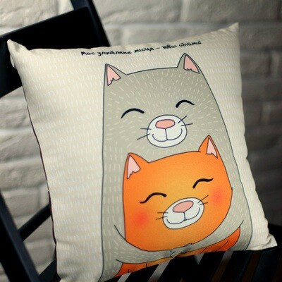 Подушка з принтом 50x50 см «Моє улюблене місце – твої обійми!»