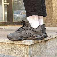 Сірі шкіряні чоловічі кросівки Adidas Ozweego Демісезонні кросівки Адідас Озвіго