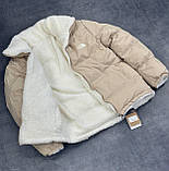 Зимова двостороння бежева чоловіча куртка The North Face / Стильний пуховик, фото 3