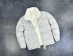 Зимова двостороння сіра чоловіча куртка The North Face / Стильний пуховик
