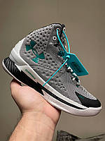 Сірі баскетбольні чоловічі кросівки Under Armour Curry 1 Golf Високі кросівки демісезонні Андер Армор Карі