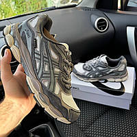 Зимові сірі замшеві чоловічі термо кросівки Asics Gel-NYC Gore-Tex / Водонепроникні Асікс Гель Гортекс