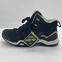 Зимові чорні чоловічі термо кросівки Adidas Terrex Swift R2 Mid Gore-Tex / Зима Адидас Терекс Свіфт Гортекс