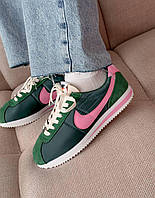 Зелені замшеві жіночі кросівки Nike Cortez Vintage Green Демісезонні кеди Найк Кортез
