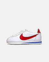 Білі шкіряні жіночі кросівки кроссовки Nike Classic Cortez Leather Forrest Gump Демісезонні кеди Найк Кортез