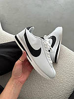 Білі шкіряні чоловічі кросівки Nike Cortez Basic SL GS White Демісезонні кеди Найк Кортез Класік