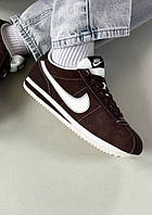 Коричневі замшеві жіночі кросівки Nike Cortez Brown Демісезонні кеди Найк Кортез