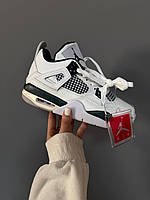 Білі шкіряні чоловічі кросівки Nike Air Jordan 4 Retro Oxidized Green Демісезон Найк аїр Джордан 4