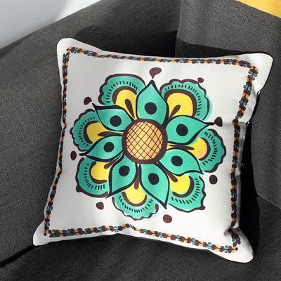 Подушка декоративна 45х45 см (мішковина) Косівський орнамент