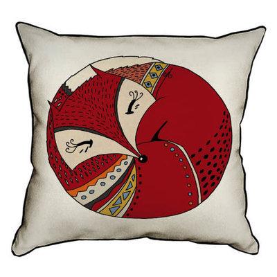 Подушка декоративна 45х45 см (мішковина) Лисичка
