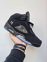 Чорні замшеві чоловічі кросівки Nike Air Jordan 5 Найк аїр Джордан 5 демісезонні купити