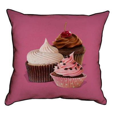 Подушка декоративна 45х45 см (мішковина) Кекси