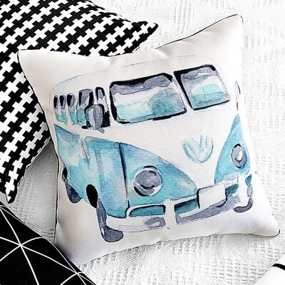 Подушка декоративна 45х45 см (мішковина) Volkswagen